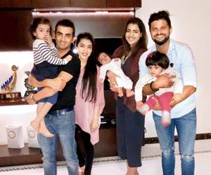 Suresh Raina, wife and daughter chill out with Gautam Gambhir and family