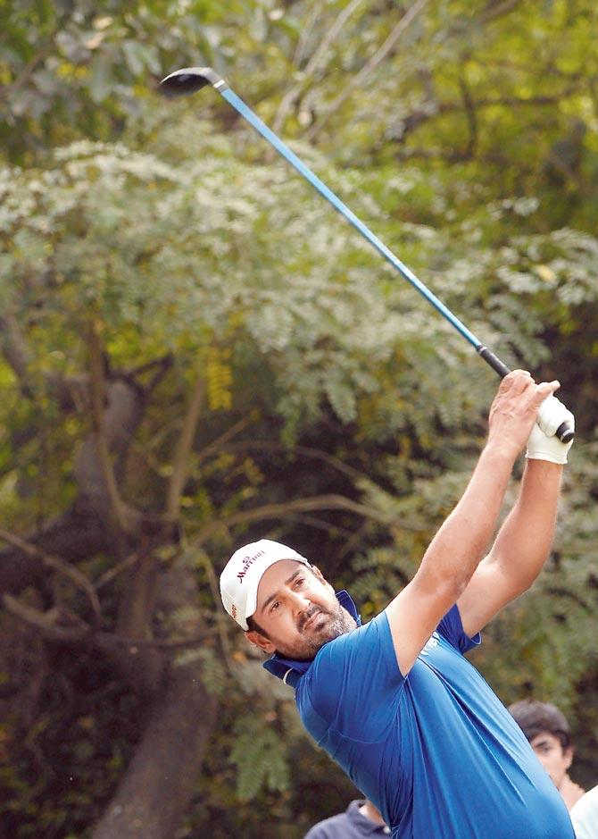 Indian golfer Shiv Kapur tees off during the final day of the India  Open tournament of the Asian Tour at New Delhi on Sunday, Pic/AFP