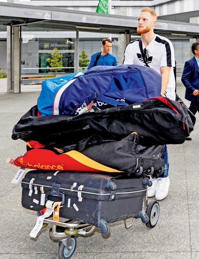 England all-rounder Ben Stokes arrives in Christchurch yesterday. Pic/Getty Images