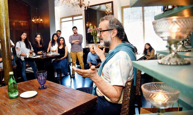 Chef Massimo Bottura at a book signing event in Lower Parel. Pic/Shadab Khan