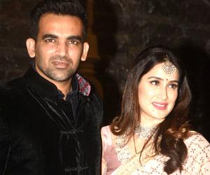 Photos: Sachin and wife Anjali, Akash Ambani at Zaheer Khan-Sagarika Ghatge`s wedding bash