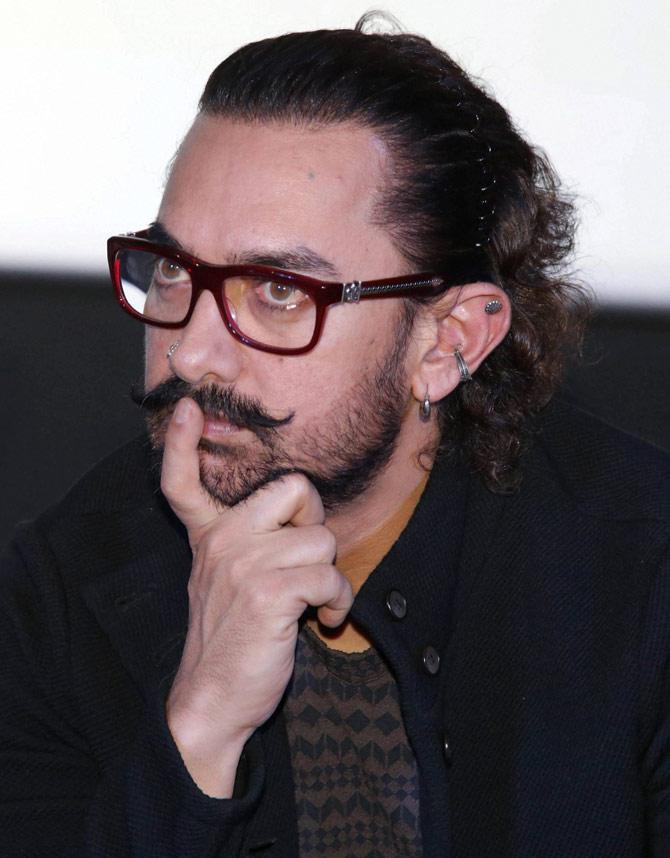 Bollywood actor Aamir Khan during a press conference for his upcoming movie "Secret Super Star" in New Delhi on Tuesday. Pic/PTI
