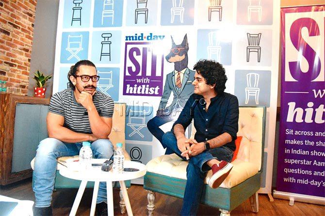 Aamir Khan in conversation with Mayank Shekhar at the first edition of Sit with HITLIST, before a live audience, at the mid-day office