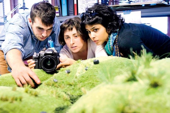 Aashrita Kamath with director Jacob Andersen and cinematographer Sara Ross Samko
