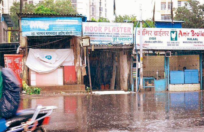 Owners of the five shops along LBS Marg, who were allotted space to rebuild their structures, have flouted norms in doing so, allege residents
