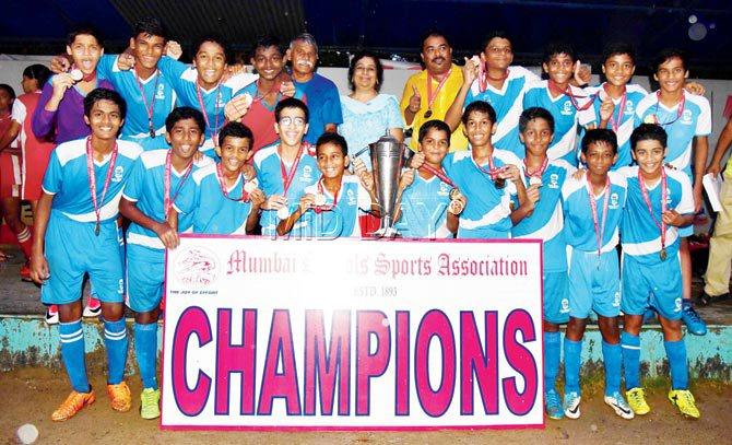 The victorious Don Bosco (Matunga) are elated after they beat St Stanislaus in the final yesterday