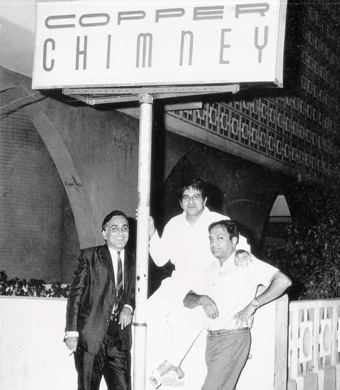Dilip Kumar flanked JK Kapur (right) and Prem Chaddha, who was a big part of the restaurant