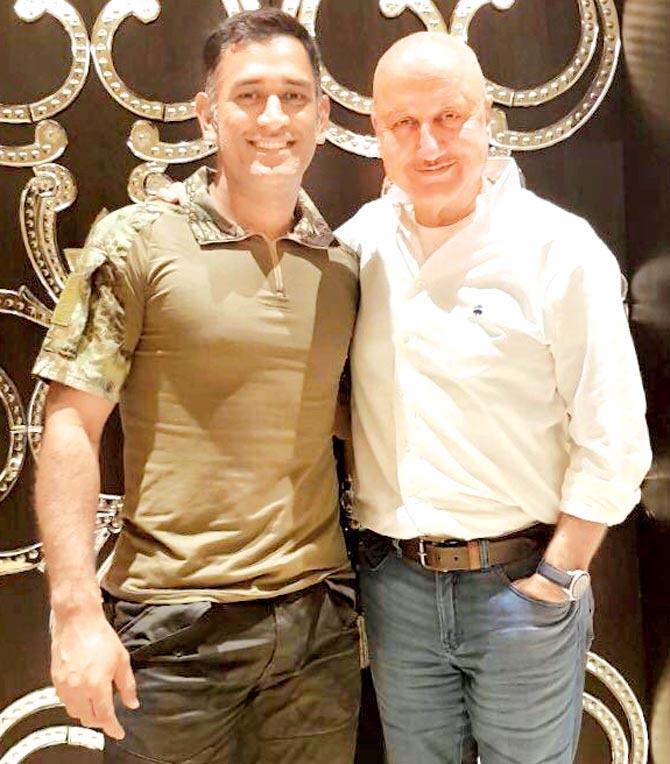 MS Dhoni and Anupam Kher
