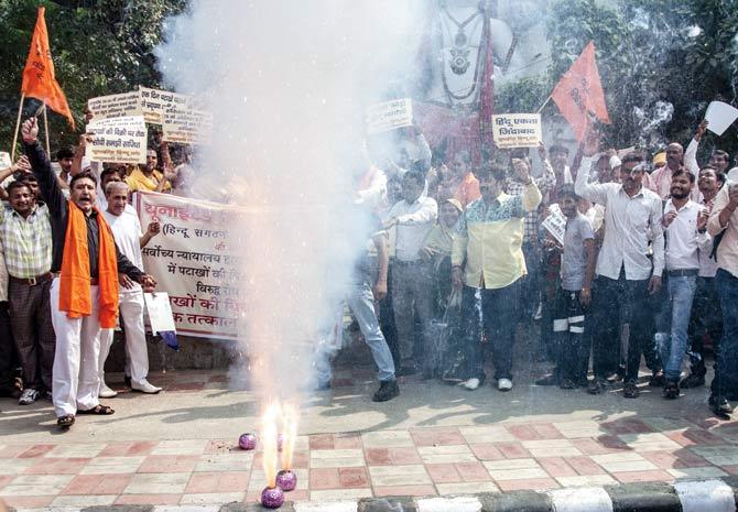 They were protesting the firecracker ban. Pic for representation