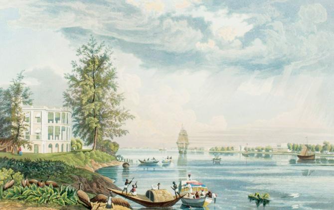 A view of the Botanic Garden House and Beach by James B Fraser