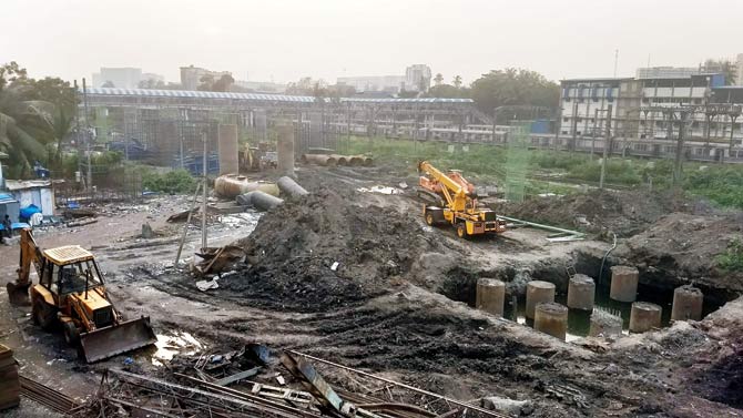 Work is already on to construct an elevated station and tracks for the Harbour line at Kurla