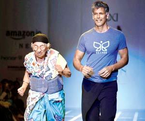 101-year-old runner steals the show from Milind Soman