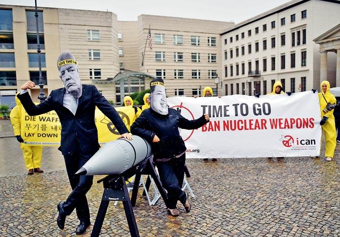 The International Campaign to Abolish Nuclear Weapons (Ican) was awarded the Nobel Peace Prize on Friday. Pic/AFP
