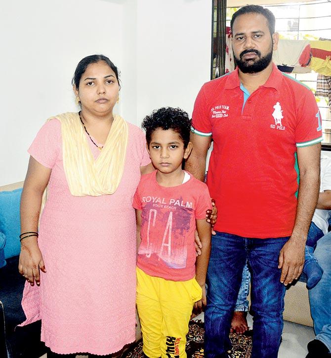 Puja Zhizhoter with son Kush and husband Vijendra