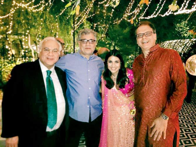 Raian Karanjawala, Derek O Brien, the bride to be, Tahira, and advocate Sanjiv Sen