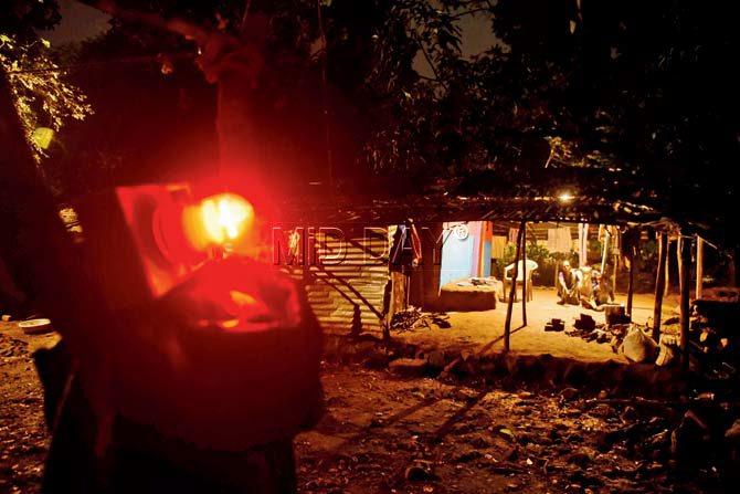 The red lights are to installed outside the houses closest to forested patches that are frequented by leopards. Pics/Sameer Markande