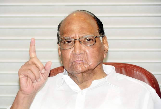 NCP chief Sharad Pawar criticised the government yesterday. File pic