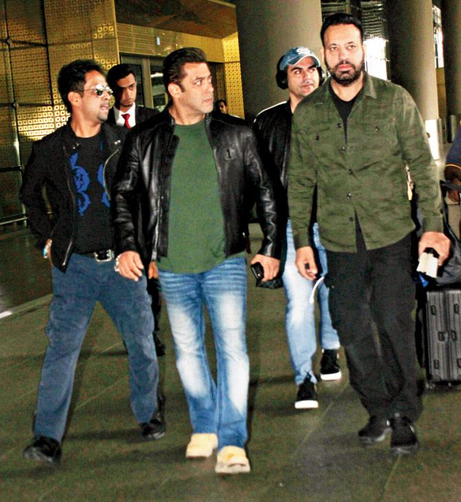 Salman Khan with his bodyguard, Shera