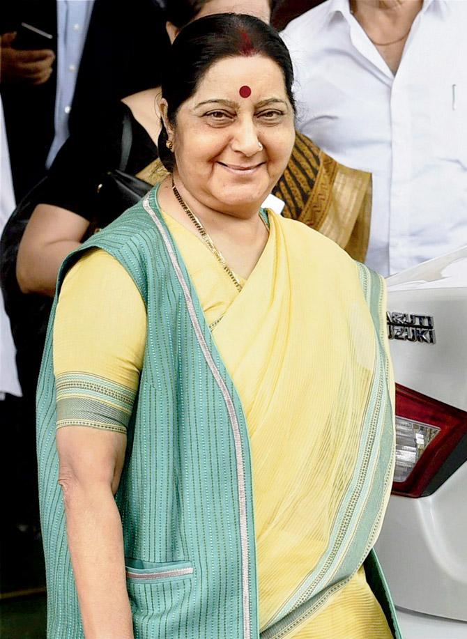 Sushma Swaraj said the Emir has also directed that sentences of 119 Indians be reduced. file pic