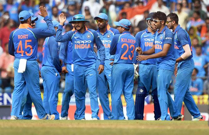 Team India. Pic/AFP