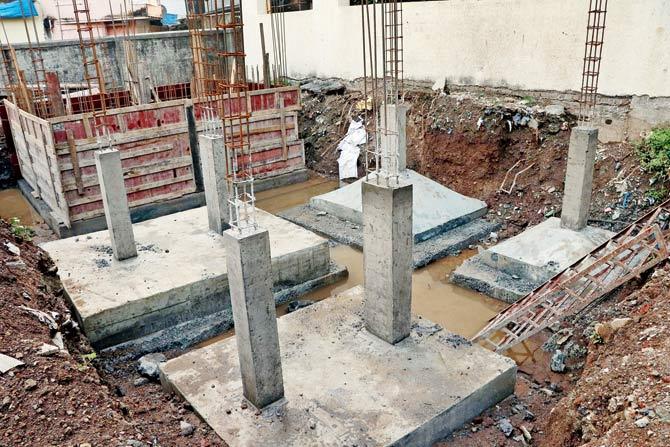 The BMC has begun construction of toilets at Ramgadh Nagar