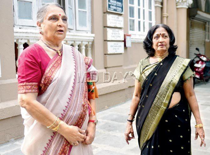 Aruna Munim and Jaya Anand of Bhagini Samaj in front of the 102-year-old welfare society