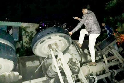 Speeding truck lands on top of houses in Thane