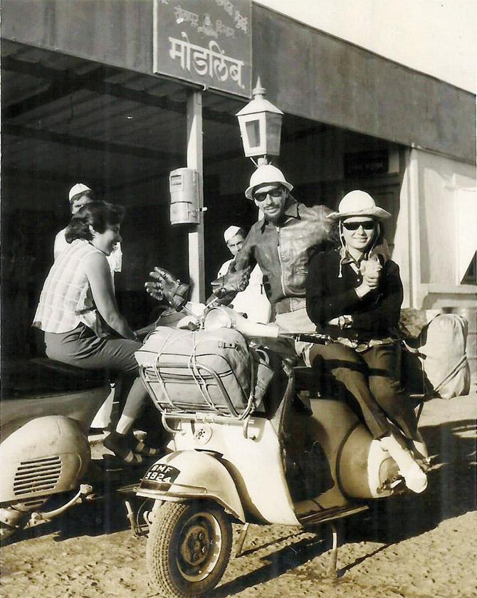Rumi and Freny Taraporevala on their 1966 scooter journey through South India on a 150 CC Vespa. Pic courtesy Rumi Taraporevala 