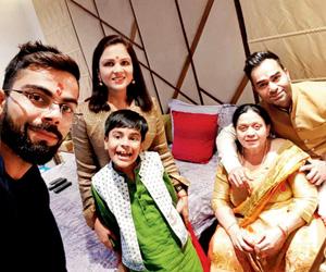 Diwali celebrations! Virat Kohli with family, Harbhajan-Geeta, Ishant and wife