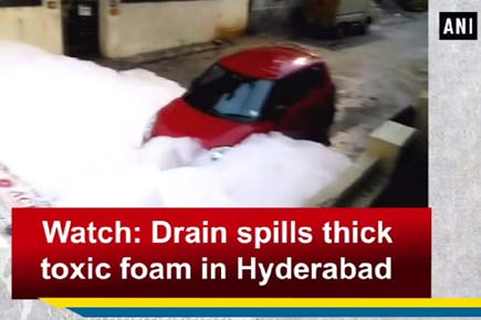 Watch: Drain spills thick toxic foam in Hyderabad