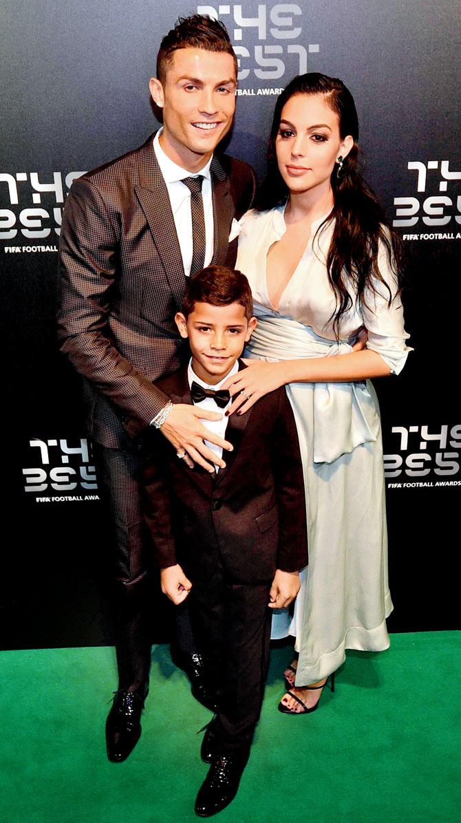 Cristiano Ronaldo with Georgina Rodriguez and son