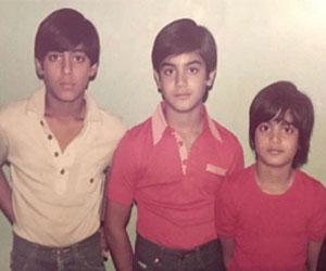 Salman Khan looks unrecognisable in this photo with Arbaaz, Sohail and Alvira