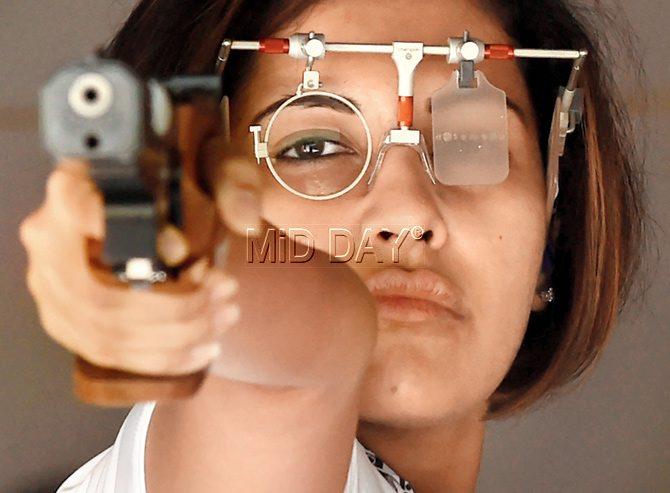 Heena Sidhu at the Worli shooting range in 2016.