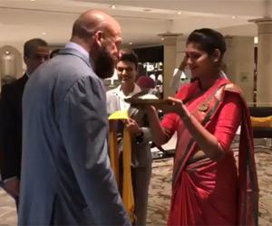 Video: WWE superstar Triple H arrives in Mumbai to a traditional welcome
