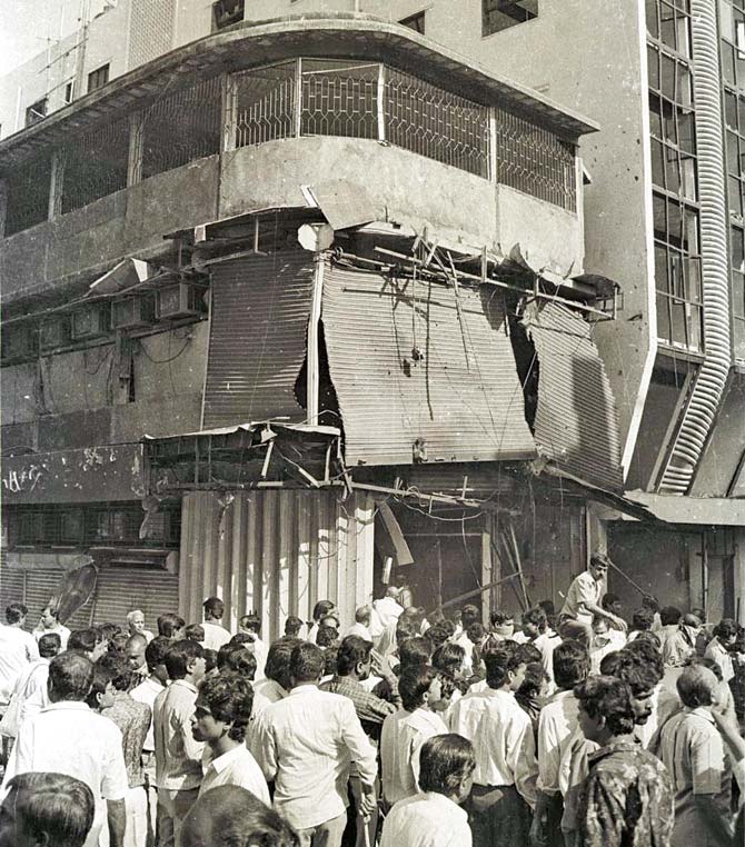 Blast at Zaveri Bazaar on March 12, 1993. File pic