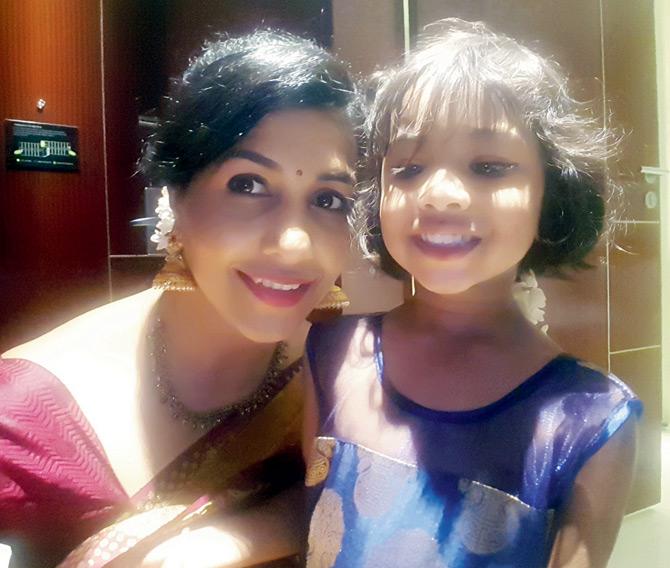 Anju Bobby George with daughter Andrea