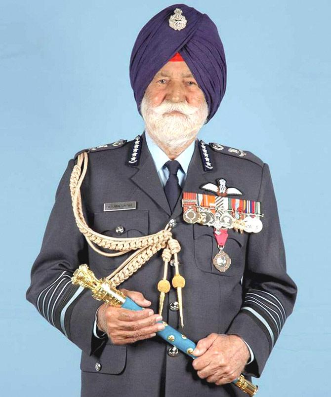 File photo of Marshal of the Indian Air Force Arjan Singh, 98, famous for his role in the 1965 India- Pakistan war, died in army hospital in New Delhi on Saturday. Pic/PTI