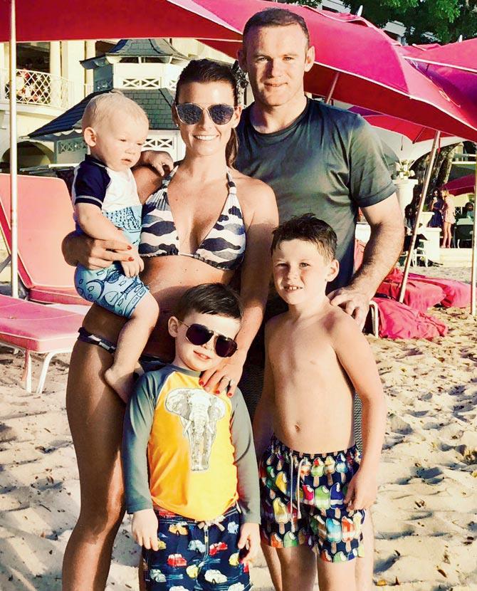 The Rooneys during a family holiday a few months back