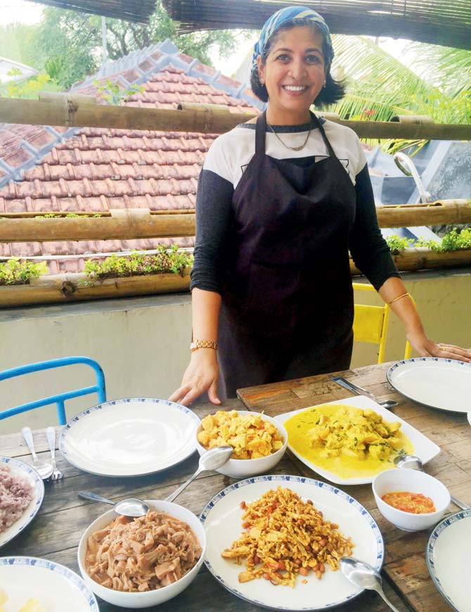 Priyadarshini Gupta at a cooking class in Indonesia