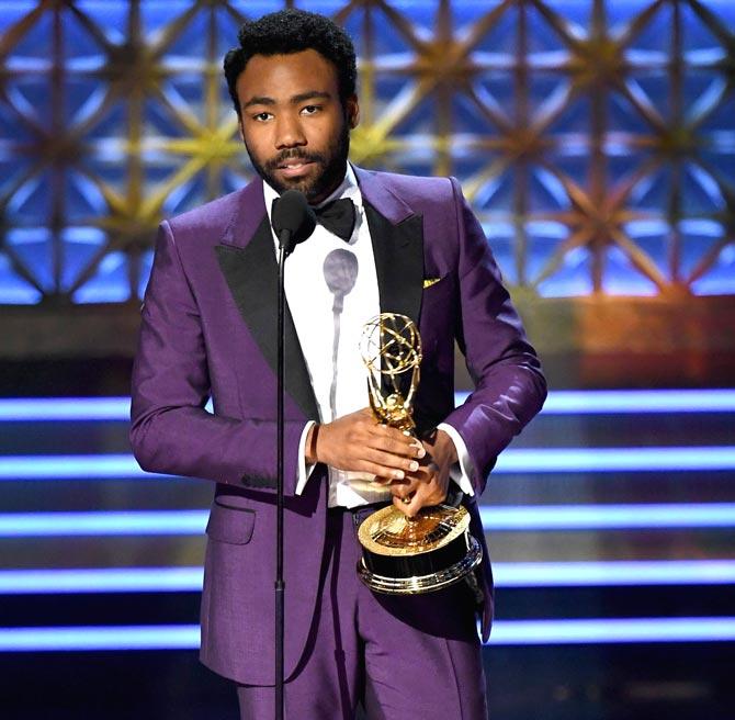 Actor Donald Glover accepts Outstanding Lead Actor in a Comedy Series for 