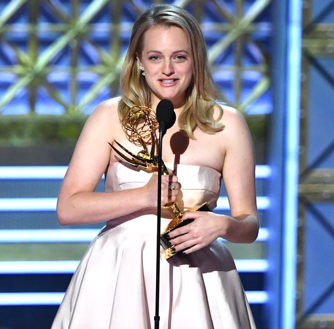  Elisabeth Moss accepts the award for Outstanding Lead Actress in a Drama Series for 