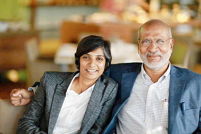 The lawyer with her father Mohan