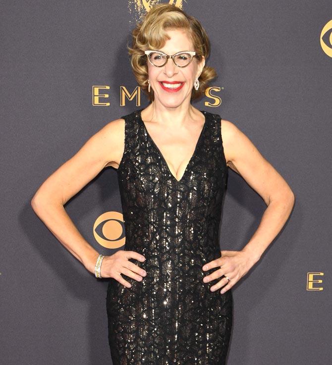 Jackie Hoffman arrives for the 69th Emmy Awards at the Microsoft Theatre in Los Angeles. Pic/AFP