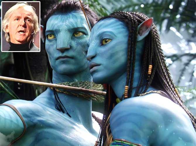 Avatar and (inset) James Cameron
