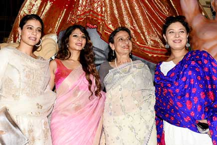 Kajol and family celebrate 70th year of  north Bombay Sarbojanin Durga Puja