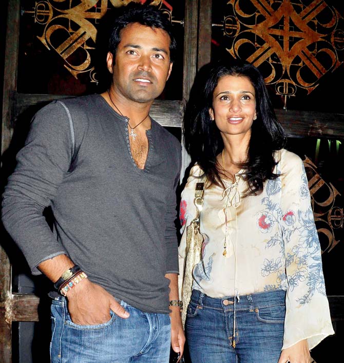 Leander Paes and Rhea Pillai. Pic/Getty Images