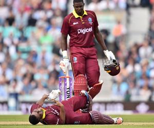 Windies batsman Evin Lewis gets injured but breaks oldest int'l cricket record!