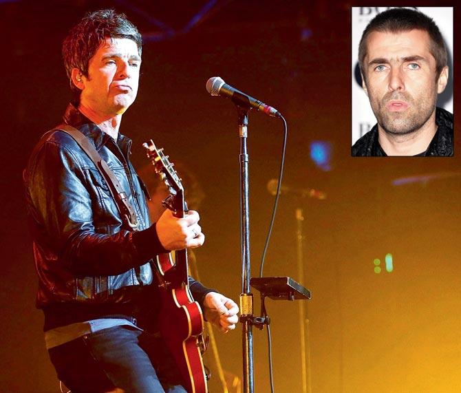Noel Gallagher and (inset) brother Liam