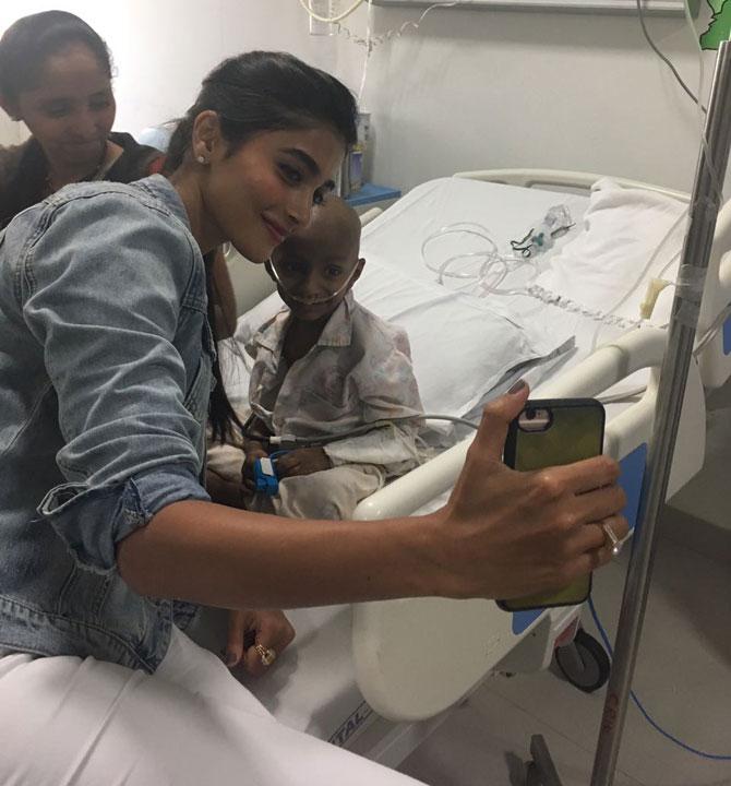 Pooja Hegde meets cancer-affected children