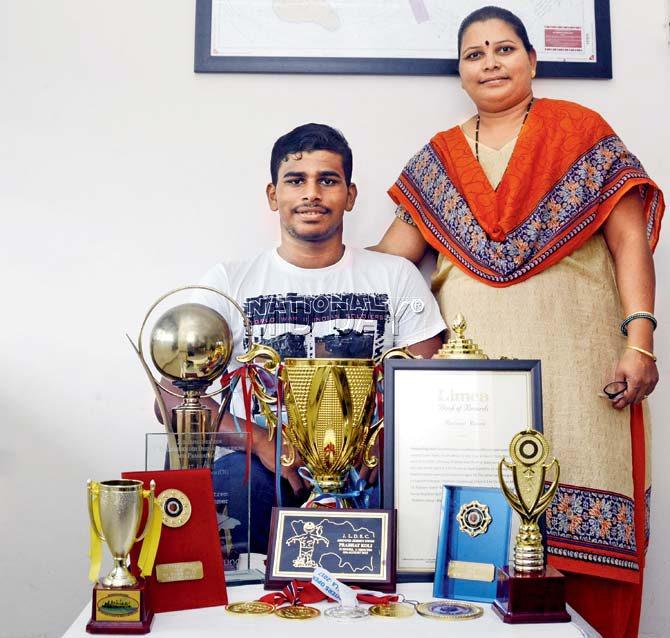 Prabhat Koli with his mother, who along with his father, has supported him through the many challenges he